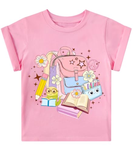 Image of Girls' School Days Short Sleeve Shirts Graphic T-Shirts Size 5-8