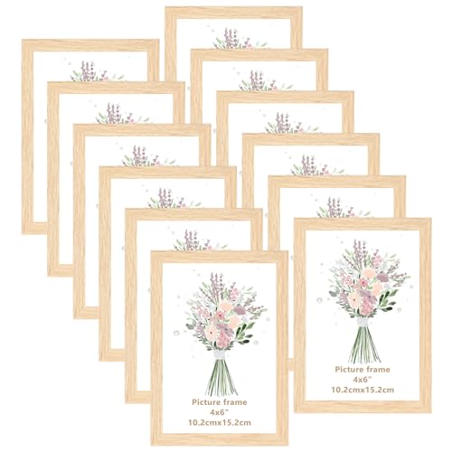 Giftgarden Cadre Photo 10x15 cm bois en PVC, Lot de 12, Montage Mural ou Sur Table, Cadres photo Moderne pour Salon, Chambre à Coucher, Bureau