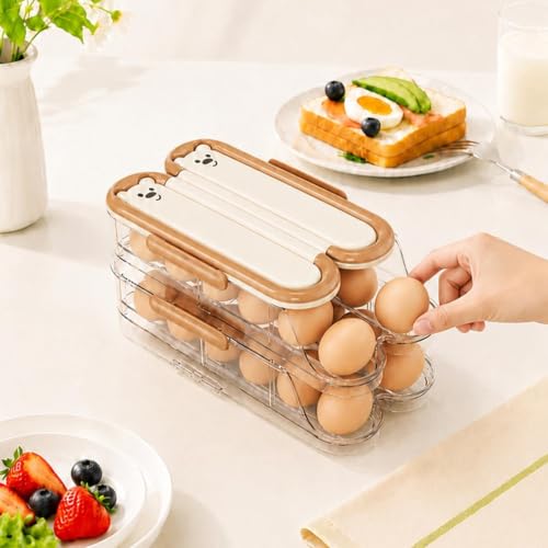 Organizador de almacenamiento de huevos para cocina, despensa y nevera 7