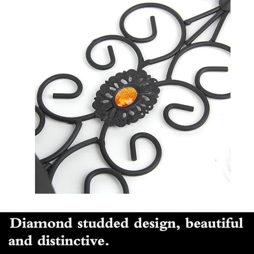 Bougeoirs muraux en métal rétro avec diamants pour décoration de mariage - 3