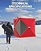 Hoguyexila Pop Up Ice Fishing Shelter, 60-Second Setup Insulated Hub Tent, 3-4 Person Portable Windproof Shelter with Oxford Fabric, Includes Anchors, Ropes & Carry Bag