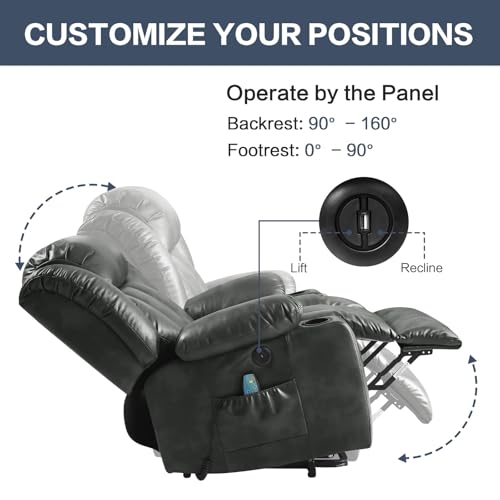 Sillón eléctrico reclinable con calefacción y masaje miniatura 3