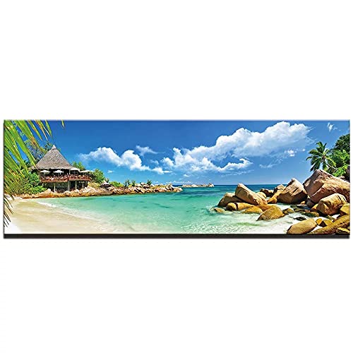Kit Diamant Painting Plage 80x220cm avec strass ronds ou carrés pour point de croix broderie