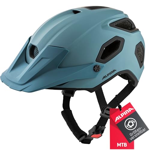 Alpina COMOX - Widerstandsfähiger, Stoßabsorbierender & Anpassbarer Enduro Fahrradhelm Mit kurzem Schild Für Erwachsene, dirtblue matt, 52-57 cm