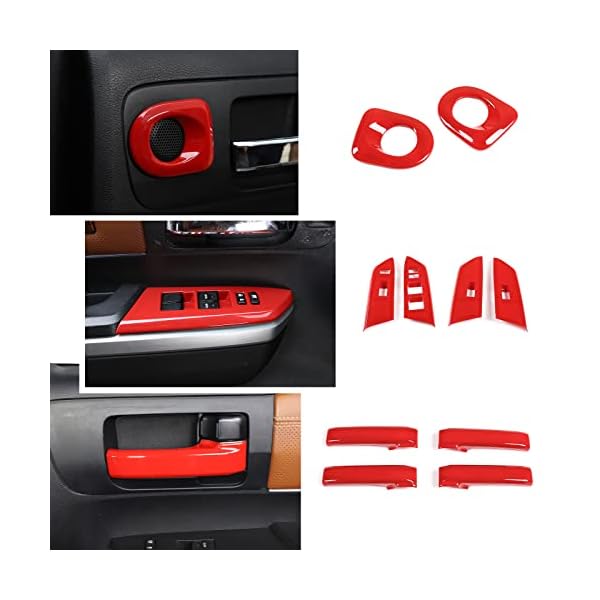LLKUANG Console Air Outlet Cover Gear Shift Panel Cup Frame for Toyota Tundra 2014-2021 Car Accessories Interior Cover Trims ABS Decoration Kit-31pcs(Not Fit for RHD)(Red) - Image 5