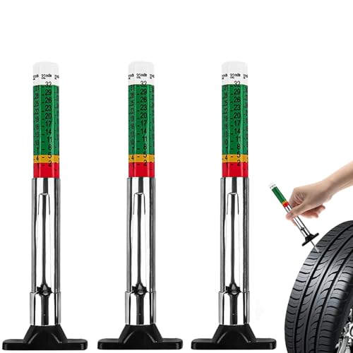 3 PCS tyre tread depth gauge uk Tire Tread Depth Gauges For Car, Color Coded Tire Depth Gauges Tire Tread Depth tire tread gauge, digital tread depth gauge for Cars Trucks Motos Range 0-25MM