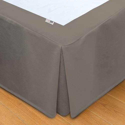 Wrappybag Jupe de Lit Cache Sommier 160 x 200 – Longue Descente Jusqu’au Sol – Rénove et Protège sommier – Couleur Taupe – 6 Tailles Disponibles