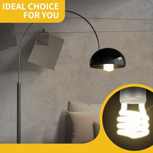 Image of 2 Pcs 13W 120v 60Hz GU24 CFL LED Light Bulbs 2 Prong Base T3 3500K 900lm Warm White Fluorescent Light Spiral Compact Fluorescent Bulbs