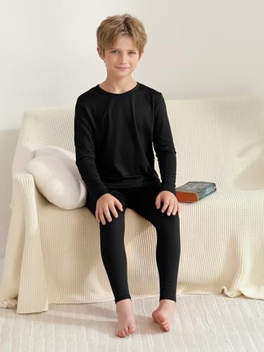 Vzv 3 Set Boys Thermal Underwear Set, Kids Long Johns Fleece Lined Thermal Set Boy Base Layer For Skiing thumb #4
