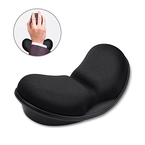 GIM Mouse Pad Gel, Mouse Pad Mat with Gel Wrist Rest Support Anti-Slip Comfort Pad Gel Mice Mat for Laptop Computer (Black) (Medium)