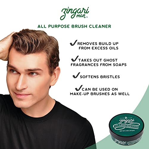 Zingari Man Shaving Kit For Men, Gift Box Includes Synthetic Shaving Brush, All Purpose Brush Cleaner And Rambler Shave Soap #TOP5