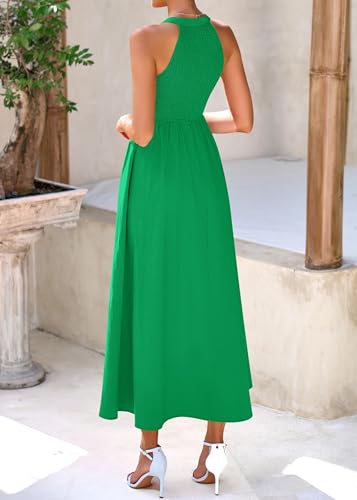 Image of KIRUNDO Summer Dresses for Women 2026 Halter Maxi Wedding Guest Party Cocktail Semi Formal Elegant Classy Long Sundress