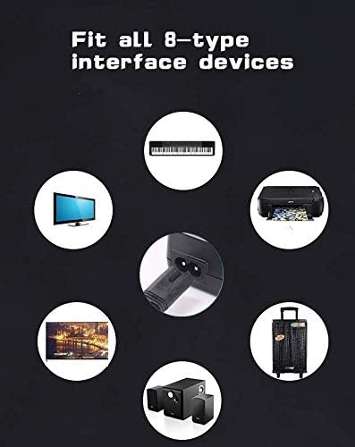Miniatura 5 de Cable de alimentación de CA de 2 clavijas compatible con TCL LG JVC Sony Samsung Sharp Toshiba JVC Hisense LED LCD TV, monitor, impresora, portátil,