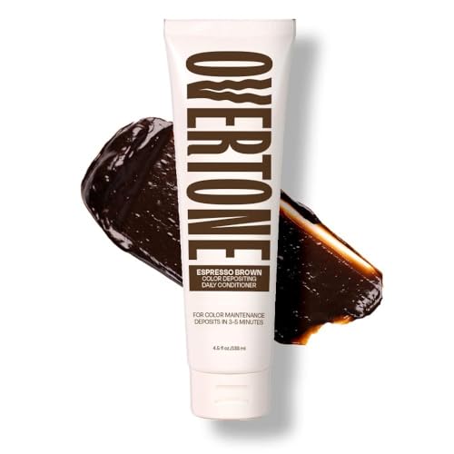 Image of Overtone Daily Color Depositing Conditioner for Hair, Espresso Brown: Temporary Pigment with Shea, Coconut & Avocado Oils, Hydrating, Vegan & Cruelty-Free, All Hair Types, 4.5oz