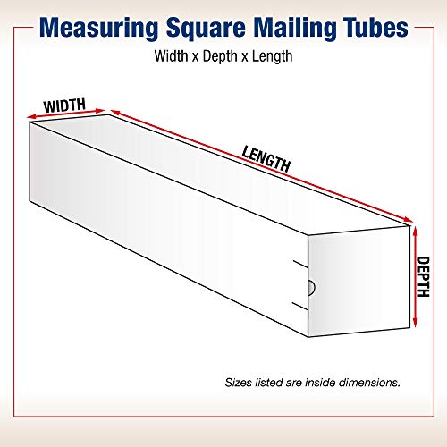 Box Usa Bm4425 Square Mailing Tubes, 4" X 25", Oyster White (Pack Of 50) #TOP1