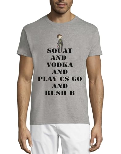 T-shirt Squat and Vodka Gris idéal pour le Sport et les Sorties