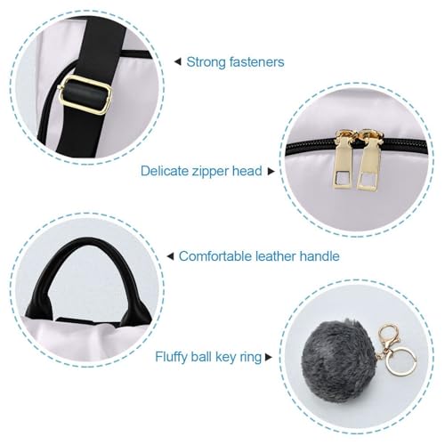 Sac à dos en sergé de polyester Magnolia finition pompon chic