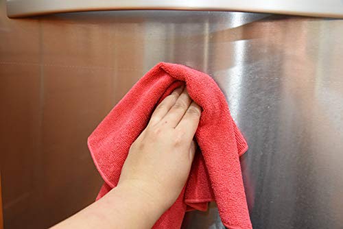 Dri Professional Extra-Thick Microfiber Cleaning Cloth 12 Pack Red (16In X 16In, 300Gsm, Commercial Grade All-Purpose Microfiber Highly Absorbent, Lint-Free, Streak-Free Cleaning Towels) #TOP4