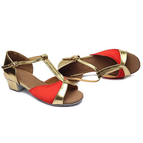 AOQUNFS Toddler Girls Latin Dance Shoes Low Heel Kids Salsa Ballroom Tango Dance Shoes,6054