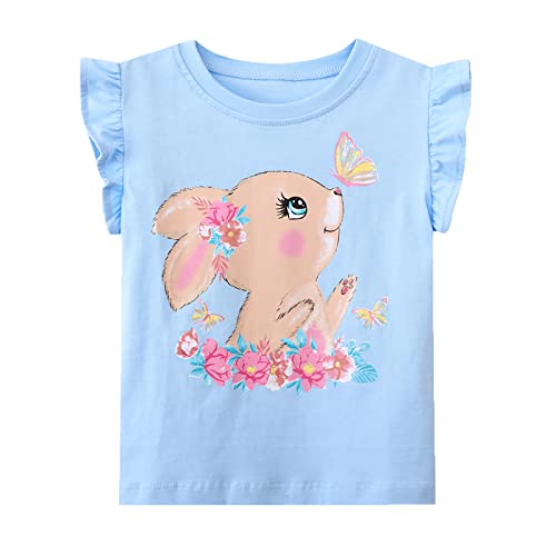 Toddler Baby Girl T-Shirts Short Sleeve Tee Shirts Easter Graphic Summer Cotton Casual Crewneck Tops Shirts 2-Packs Sets2