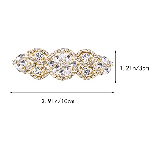 Milisten 2PCS 2PCS Bridal Rhinestone Applique, DIY Wedding Sash Belt for DIY Bridal Wedding Dress Sash Women Crystal Belt, Golden - Image 2