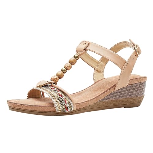Sandales plates femmes confortables noires style romain perles et strass