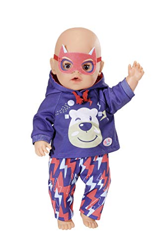 Zapf Creation 830819 BABY born Happy Birthday Gast Outfit - Puppenoutfit mit blauem Hoodie, mit Blitzen bedruckter Hose… – Bild 4