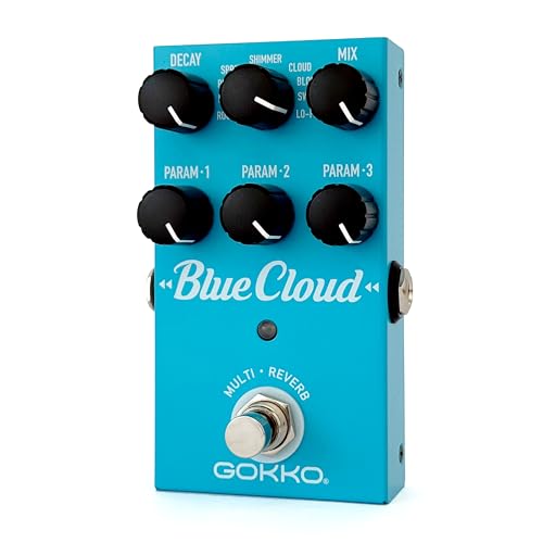 GOKKO GK-71 Bluecloud - Pedal de guitarra multireverberación – 9 modos de reverberación (habitación,...