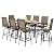 PHI VILLA Outdoor Patio Swivel Bar Set of 11, Textilene Bar Height Chair with Armrest and Wood Like Bar Table, All-Weather Furniture Set for Garden Lawn