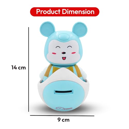 Image of Uonibaby by StarAndDaisy Musical Bunny Piggy Bank Toy for Baby /Kids , Roly Poly Self-Balancing Coin Bank , Baby Money Saving Box with Opener, Fun Piggy Bank Gift for Toddlers - Bunny
