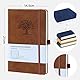 HOMEMARS Notizbuch, Notebook, Notizbuch a5, Journal buch, Reisetagebuch, Liniert a5, Notizblock, Notizbücher a5, 100gsm, 200Pages, 2 Stück, Reisetagebuch, Leder, Prägebaum Design,Braun Grün