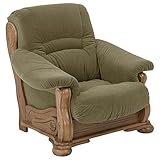 58 aufm Kessel Sessel Katlin Bezug Flockstoff Eiche rustikal P43 / grün 22759