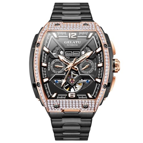 Image of OLEVS Automatic Mens Watch Self Winding Stainless Steel Gold Watch for Men