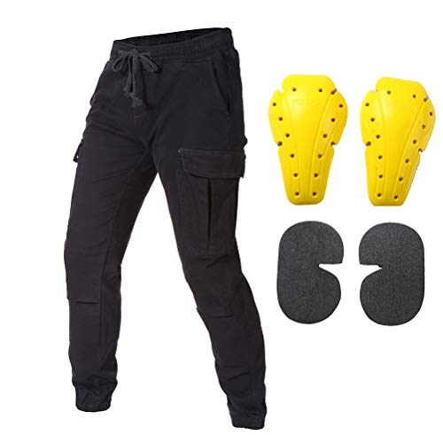 Pantalones vaqueros de equitación de motocicleta con armadura motocross pantalones de carreras para hombres y mujeres, Negro, 41-44.5