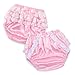 Littleforbig Washable Reusable Waterproof Ruffled Lace Bow Pretty in Pink Satin Over Adult Diaper Cover L