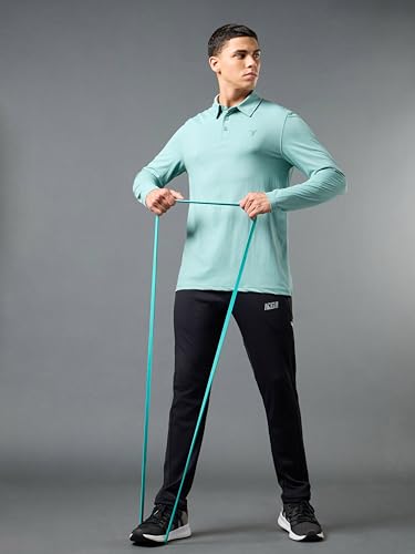 Image of TECHNOSPORT Mens Slim Fit Solid Full Sleeve Cotflex Polo T-Shirt for Regular and Casual Uses