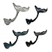 Zeckos Colorful Cast Iron Whale Tail Wall Hooks Set of 4