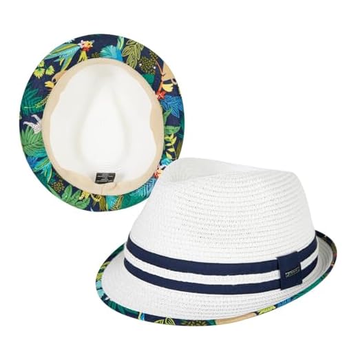 Comhats Unisex Summer Panama Fedora Trilby Straw Sun Hats for Men Women Safari Beach Hat Packable XS-XXXL (UK, Alpha, XXL, 551_White - Tropical Jungle)