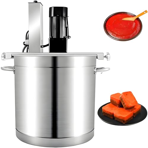 Ofyphth Batidora automática con agitador, de 30L/40L/50L/60L, con rascador Mezclador de 4 aspas y Velocidad de agitación Ajustable, Ideal para Preparar mermeladas, Salsas y sopas. 30L