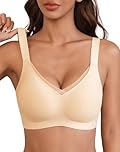 INNERSY Bralettes for Women Non Wired Support Bras Nude T-Shirt Bra Full Cup Underwear Pack of 1 (M, 1 Basic Beige)