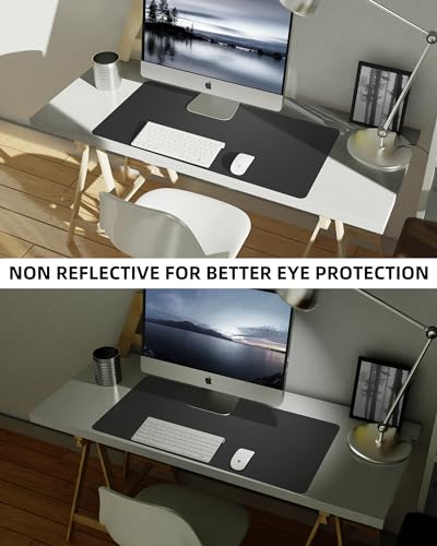 Image of Non-Slip Desk Pad,Mouse Pad,Waterproof PU Leather Desk Protector,Ultra Thin Large Desk Blotter,Waterproof Keyboard mat for Office /Home /Decor(Black 23.6 inch x 13 inch)