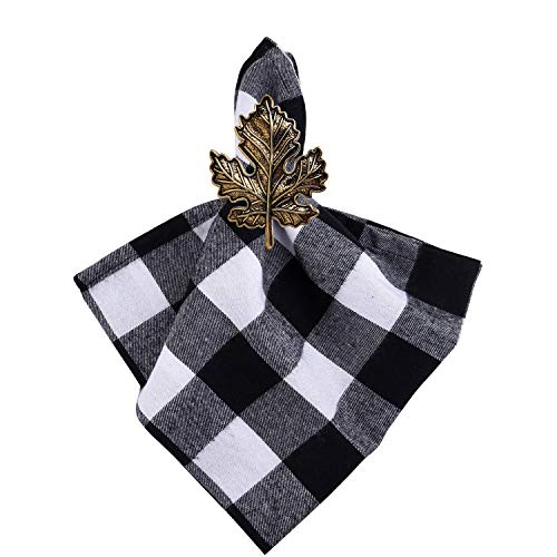 STMK Set of 6 Maple Leaf Napkin Rings, Fall Napkin Rings, Vintage Alloy Napkin Holder for Fall Thanksgiving Day Fall Theme Party Autumn Table Decoration (6) - Thumbnail 4