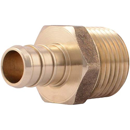 SharkBite UC120LFA10 1/2" Male PEX Barb Fitting (10-Pack), Pack of 1, Brass, 10 Count
