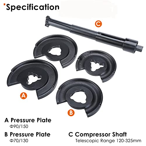 Kuntec 5Pcs Coil Strut Spring Compressor Telescopic Repair Tool Kit Front Rear Suspension Tool Compatible For Mercedes Benz W123 W210 #TOP1