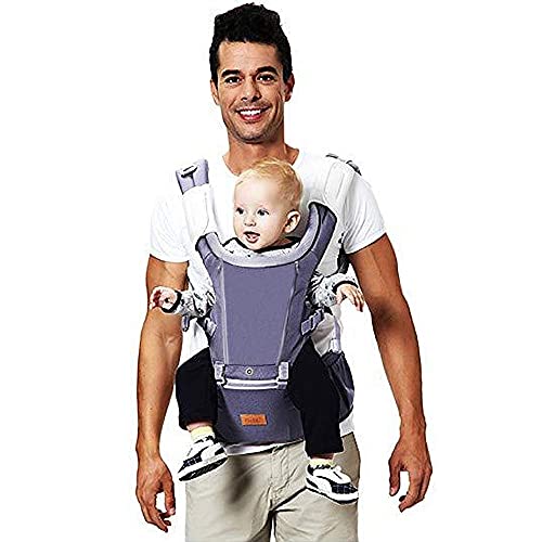 Bable 6-in-1 Baby Carrier with Hip Seat, 360 Ergonomic Front and Back Baby Carrier with Nursing Cover for Newborn to Toddler (8-33 lbs),Baby Wrap Carrier, Mesh for All Seasons - Blue Heron - Thumbnail 2