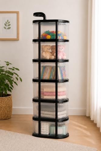 Image of SR 6 Layer Plastic Storage Drawer with Wheels | stackable storage cabinet for Bedroom, Office, Home | Utility storage drawer Organiser for Cosmetics, Kitchen,Toys | multipurpose home storage Organizer