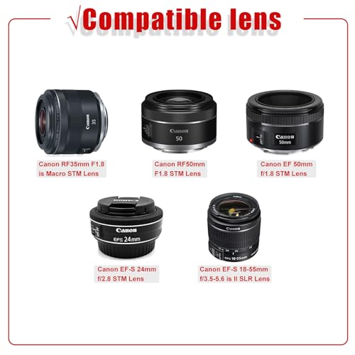 LTGEM Camera Case for Canon EOS Rebel T7 / R50 / R100 / R50 V / T6 / R8 / R10 / RP / SL3 / R5 / T100 DSLR SLR Camera and 18-55mm/18-45mm Lens with Shoulder Strap, Black