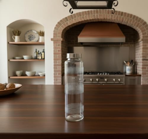 Image of Vency 750ml Glass Water Bottle for Water & Beverages | Leak-Proof Airtight Stainless Steel Lid | Smoothies & Juices (Single Bottle)