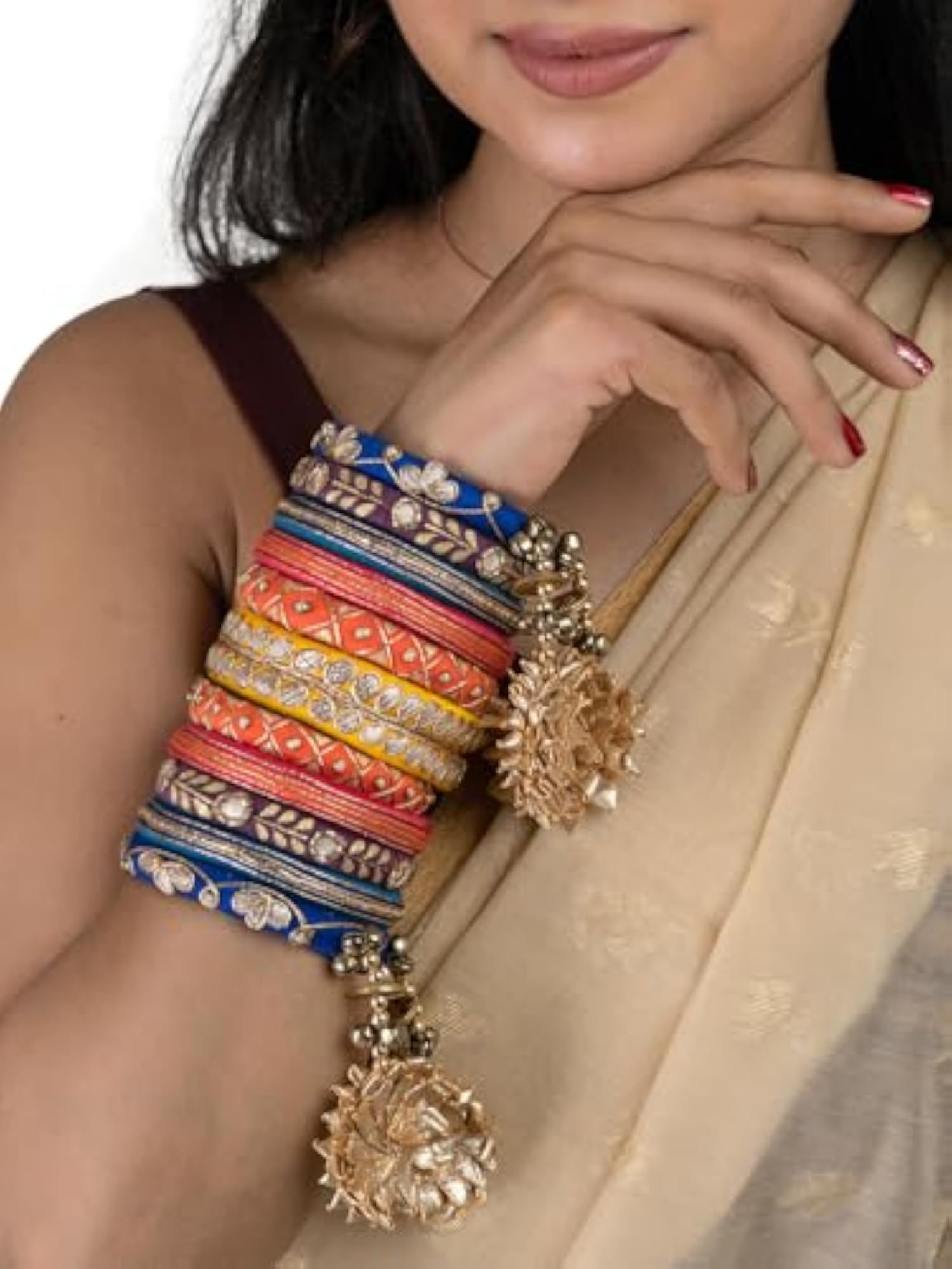 Women's Handcrafted Cotton Thread Bangle Set, 11 Bangles