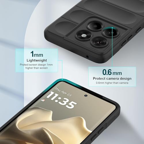Image of Lustree Back Cover Transparent Case Compatible with Motorola Moto Edge 70 Protective Silicone Anti-Shock Case with Reinforced Corners cam Protection Liquid Cover (Black)